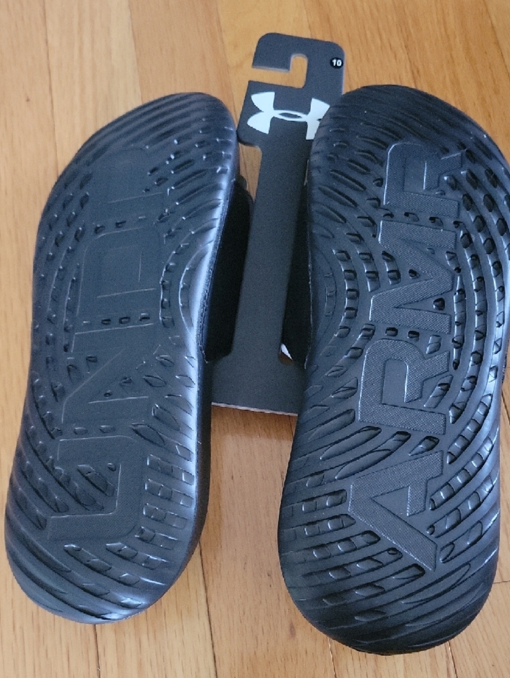 Under Armour Black and White Logo Slide Sandals - Picture 4 of 4